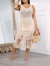 Fringe Sleeveless Knit Dress