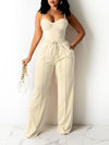 Solid Cami Top & Wide-Leg Pants Set