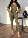 Washed V-Neck Jumpsuit