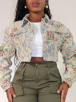 Printed Button-Front Jacket