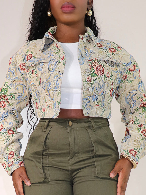 Printed Button-Front Jacket