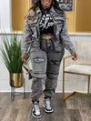 Denim Cargo Jacket & Pants Set