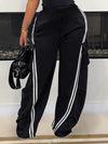 Stripe Cargo Wide-Leg Pants