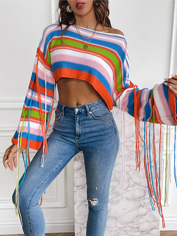 Stripe Cropped Sweater