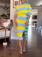 Stripe Knit Skirt Set