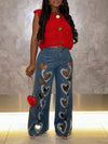 Heart Cutout Jeans