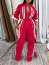 Stripe Zip-Front Jumpsuit