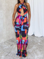 Printed Halter Jumpsuit