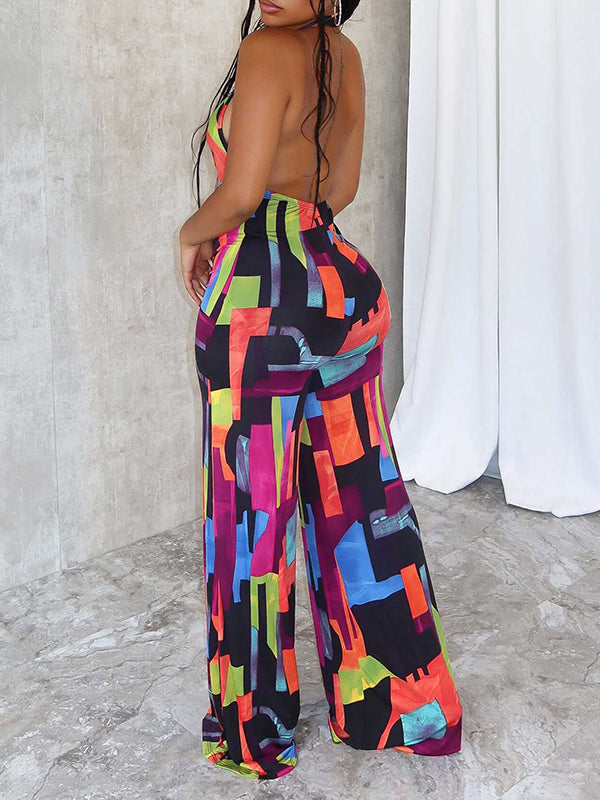 Printed Halter Jumpsuit