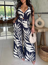 Printed Vest & Wide-Leg Pants Set