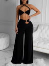 Halter Crop Top & Cutout Pants Set