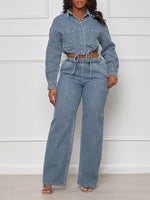 Gorgeousladie Denim Shirt & Pants Set