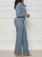 Gorgeousladie Denim Shirt & Pants Set