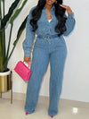 Gorgeousladie Denim Shirt & Pants Set